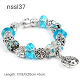 Darrahopens Fashion > Women's Fashion > Women's Jewellery 11 Styles Charm Bracelets Set,Colorful Alloy & Glass Beaded Bracelets(triple)