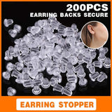Darrahopens Fashion > Women's Fashion > Women's Jewellery 200 Rubber Earnuts Earring Nuts Findings Earring Backs Clear Plastic Dewsupplies