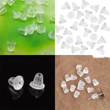 Darrahopens Fashion > Women's Fashion > Women's Jewellery 200 Rubber Earnuts Earring Nuts Findings Earring Backs Clear Plastic Dewsupplies