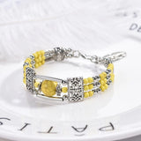Darrahopens Fashion > Women's Fashion > Women's Jewellery 2pcs Ethnic-style Vintage Open Bracelet, Turquoise Beads with Silver Carved Accents, Bohemian Exotic Charm, a Personalized Accessory for Daily and Travel Wear.Rose