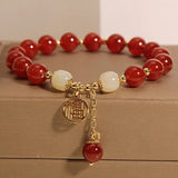 Darrahopens Fashion > Women's Fashion > Women's Jewellery 2PCS Versatile Fortune Bracelet, Retro Chinese-style Red "Fu" Character Women's Bracelet, Mother's Day Gift