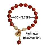 Darrahopens Fashion > Women's Fashion > Women's Jewellery 2PCS Versatile Fortune Bracelet, Retro Chinese-style Red "Fu" Character Women's Bracelet, Mother's Day Gift