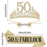 Darrahopens Fashion > Women's Fashion > Women's Jewellery 50th Birthday Gold Party Set Hairband Crown Sash Belt Ceremonial Accessory Kit