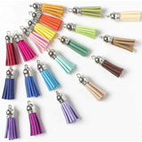 Darrahopens Fashion > Women's Fashion > Women's Jewellery 50X Leather Key Chain Ring Tassel Pendants Bulk Mixed DIY Crafts Jewelry Making