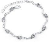 Darrahopens Fashion > Women's Fashion > Women's Jewellery 925 Sterling Silver Bracelet With Shiny White Zirconia For Women And Girls