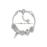 Darrahopens Fashion > Women's Fashion > Women's Jewellery Adjustable Lobster Clasp Bracelet with Zircon Hollow Ball, Square, Flower & Heart Key Charms(20cm)