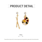 Darrahopens Fashion > Women's Fashion > Women's Jewellery Artistic Asymmetric Earrings Brush and Drawing Board Design Creative Jewelry