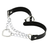 Darrahopens Fashion > Women's Fashion > Women's Jewellery Black PU Leather Necklace with Heart Pendant