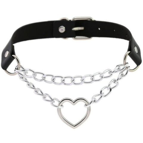 Darrahopens Fashion > Women's Fashion > Women's Jewellery Black PU Leather Necklace with Heart Pendant