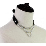 Darrahopens Fashion > Women's Fashion > Women's Jewellery Black PU Leather Necklace with Heart Pendant