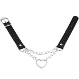 Darrahopens Fashion > Women's Fashion > Women's Jewellery Black PU Leather Necklace with Heart Pendant