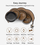 Darrahopens Fashion > Women's Fashion > Women's Jewellery Black Travel Jewelry Case: 3-Layer PU Cylinder Organizer for Necklaces, Earrings, Gifts for Travelers & Jewelry Lovers
