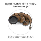 Darrahopens Fashion > Women's Fashion > Women's Jewellery Black Travel Jewelry Case: 3-Layer PU Cylinder Organizer for Necklaces, Earrings, Gifts for Travelers & Jewelry Lovers