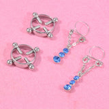 Darrahopens Fashion > Women's Fashion > Women's Jewellery Blue Water Drop Non-Pierced Nipple Ring Set Fashion Body Jewelry