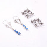 Darrahopens Fashion > Women's Fashion > Women's Jewellery Blue Water Drop Non-Pierced Nipple Ring Set Fashion Body Jewelry