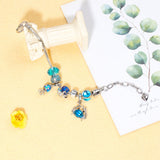 Darrahopens Fashion > Women's Fashion > Women's Jewellery Cartoon Ocean Theme Bracelet with Octopus, Jellyfish, Crab Charms & Crystal Rhinestone Beads(19cm)