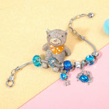 Darrahopens Fashion > Women's Fashion > Women's Jewellery Cartoon Ocean Theme Bracelet with Octopus, Jellyfish, Crab Charms & Crystal Rhinestone Beads(19cm)