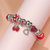 Darrahopens Fashion > Women's Fashion > Women's Jewellery Charm Bracelet with Tortoise, Heart, Clover Pendant(red,19cm)
