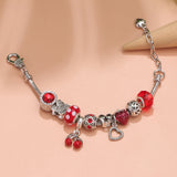 Darrahopens Fashion > Women's Fashion > Women's Jewellery Charm Bracelet with Tortoise, Heart, Clover Pendant(red,19cm)