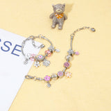 Darrahopens Fashion > Women's Fashion > Women's Jewellery Chic Camellia Bead Charm DIY Bracelet with Crystal(white flower-17cm)