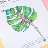 Darrahopens Fashion > Women's Fashion > Women's Jewellery Chic Pink Crystal Beaded Bracelet with Magnolia & Star Pendant(18cm)