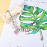Darrahopens Fashion > Women's Fashion > Women's Jewellery Chic Pink Crystal Beaded Bracelet with Magnolia & Star Pendant(19cm)