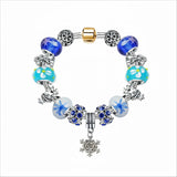Darrahopens Fashion > Women's Fashion > Women's Jewellery Christmas Snowman & Pine Tree Bead Bracelet with Snowflake Pendant Bracelet(18cm)