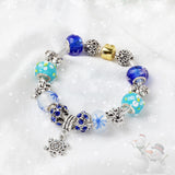 Darrahopens Fashion > Women's Fashion > Women's Jewellery Christmas Snowman & Pine Tree Bead Bracelet with Snowflake Pendant Bracelet(19cm)