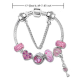 Darrahopens Fashion > Women's Fashion > Women's Jewellery Classic Rhinestone-Inlaid Glass Bead Dreamcatcher Bracelet(pink-16cm)
