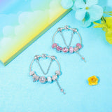 Darrahopens Fashion > Women's Fashion > Women's Jewellery Classic Rhinestone-Inlaid Glass Bead Dreamcatcher Bracelet(pink-17cm)