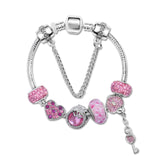 Darrahopens Fashion > Women's Fashion > Women's Jewellery Classic Rhinestone-Inlaid Glass Bead Dreamcatcher Bracelet(pink-20cm)