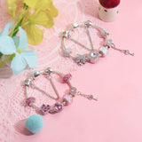 Darrahopens Fashion > Women's Fashion > Women's Jewellery Classic Rhinestone-Inlaid Glass Bead Dreamcatcher Bracelet(pink-21cm)