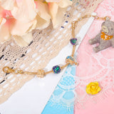 Darrahopens Fashion > Women's Fashion > Women's Jewellery Colorful Leaf Moon Star Pendant Versatile Gold Bracelet(16cm)