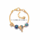Darrahopens Fashion > Women's Fashion > Women's Jewellery Colorful Leaf Moon Star Pendant Versatile Gold Bracelet(17cm)