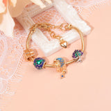 Darrahopens Fashion > Women's Fashion > Women's Jewellery Colorful Leaf Moon Star Pendant Versatile Gold Bracelet(19cm)