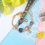 Darrahopens Fashion > Women's Fashion > Women's Jewellery Colorful Leaf Moon Star Pendant Versatile Gold Bracelet(19cm)