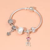 Darrahopens Fashion > Women's Fashion > Women's Jewellery Constellation Heart Crystal Charm Bracelet(silver-toned,17cm)
