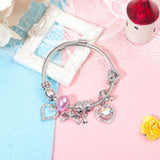 Darrahopens Fashion > Women's Fashion > Women's Jewellery Cute Heart-shaped Beaded Bracelet with Rhinestones(18cm)