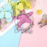 Darrahopens Fashion > Women's Fashion > Women's Jewellery Cute Heart-shaped Beaded Bracelet with Rhinestones(19cm)