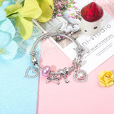 Darrahopens Fashion > Women's Fashion > Women's Jewellery Cute Heart-shaped Beaded Bracelet with Rhinestones(20cm)