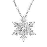 Darrahopens Fashion > Women's Fashion > Women's Jewellery Diamond Snowflake Pendant Necklace in Silver on a Sterling Silver Chain