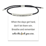Darrahopens Fashion > Women's Fashion > Women's Jewellery Don't Let the Tough Days Win Bracelet, Inspirational Black Bracelet for Women and Men Onesize