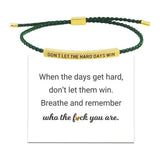Darrahopens Fashion > Women's Fashion > Women's Jewellery Don't Let the Tough Days Win Bracelet, Inspirational Black Bracelet for Women and Men Onesize