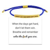 Darrahopens Fashion > Women's Fashion > Women's Jewellery Don't Let the Tough Days Win Bracelet, Inspirational Black Bracelet for Women and Men Onesize