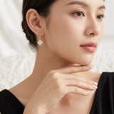 Darrahopens Fashion > Women's Fashion > Women's Jewellery Elegant Four-Leaf Clover Moissanite Drop Earrings in Gold-Toned S925 Silver, Featuring 66 VVS1 Clarity Stones with Eight Hearts and Arrows Cut for Everyday Wear, Office Chic, and Light Social Occasions (Moissanite, Premium S925) In Australia - Darrahopens