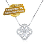 Darrahopens Fashion > Women's Fashion > Women's Jewellery Elegant Four-Leaf Clover Moissanite Pendant Necklace in Sterling Silver – Dazzling 37-Stone Sparkle with Adjustable Chain, Perfect for Everyday Chic and Formal Elegance (Moissanite, Premium S925) In Australia - Darrahopens