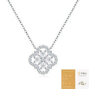 Darrahopens Fashion > Women's Fashion > Women's Jewellery Elegant Four-Leaf Clover Moissanite Pendant Necklace in Sterling Silver – Dazzling 37-Stone Sparkle with Adjustable Chain, Perfect for Everyday Chic and Formal Elegance (Moissanite, Premium S925) In Australia - Darrahopens