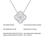 Darrahopens Fashion > Women's Fashion > Women's Jewellery Elegant Four-Leaf Clover Moissanite Pendant Necklace in Sterling Silver – Dazzling 37-Stone Sparkle with Adjustable Chain, Perfect for Everyday Chic and Formal Elegance (Moissanite, Premium S925) In Australia - Darrahopens