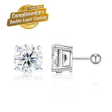 Darrahopens Fashion > Women's Fashion > Women's Jewellery Elegant Four-Prong Moissanite Stud Earrings with Screw Backs – Brilliant Round Cut, Icy White Sparkle, Silver-Plated Setting, Ideal for Daily Wear, Office, and Casual Chic Looks (Moissanite Round 11mm （5Carat+45Carat）, Premium S925)