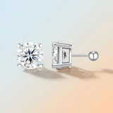 Darrahopens Fashion > Women's Fashion > Women's Jewellery Elegant Four-Prong Moissanite Stud Earrings with Screw Backs – Brilliant Round Cut, Icy White Sparkle, Silver-Plated Setting, Ideal for Daily Wear, Office, and Casual Chic Looks (Moissanite Round 11mm （5Carat+45Carat）, Premium S925)